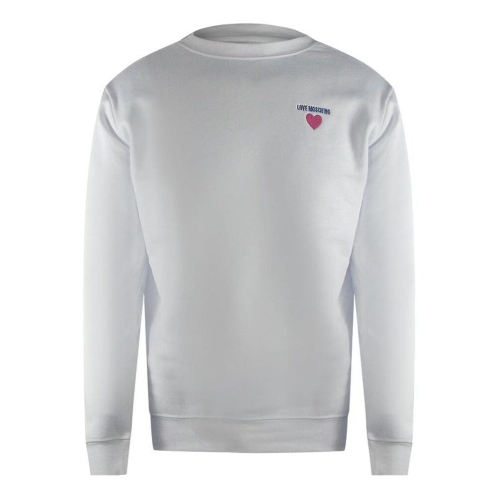 Love Moschino Mens Heart Logo Sweatshirt / White
